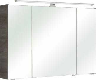 Saphir Spiegelschrank Quickset Badschrank, 3 Spiegeltüren, 6 Einlegeböden, 105 cm breit inkl. LED-Beleuchtung, Türdämpfer, Schalter-/Steckdosenkombination