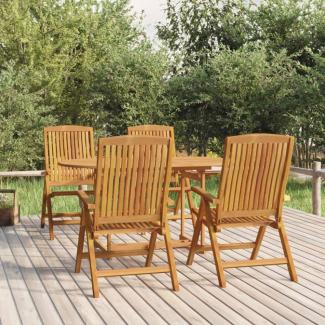 vidaXL Gartenstühle 4 Stk. Verstellbar Massivholz Teak 3154923