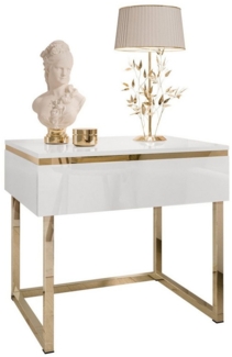Lookway Nachttisch AURORA mit goldenem Gestell (x Nachttisch), Breite: 48 cm