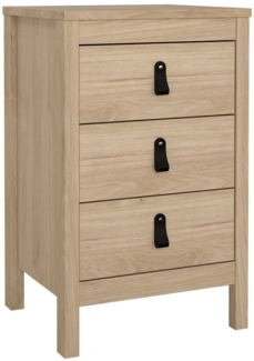 Dmora Nachttisch Lombardia, Niedrige Kommode, Tisch, Multifunktionaler Nachttisch, 44x38 h70 cm, Eiche