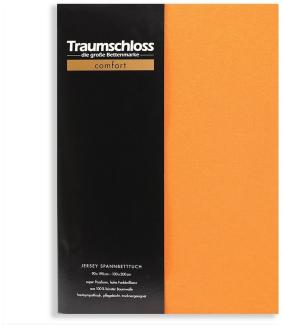 Traumschloss Spannbettlaken Comfort, Jersey, Mandarine, 90-100x200, 100% Baumwolle