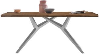 TABLES&Co Tisch 240x100 Teak Natur Metall Silber