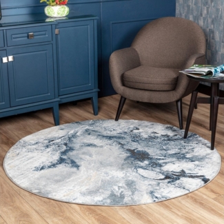 Livabliss Teppich NEW YORK, rund, Höhe: 10 mm, Moderner Designerteppich in Marmor Optik, Kurzflor Wohnzimmerteppich