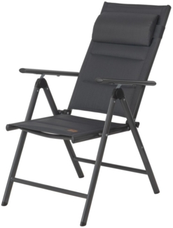 CampFeuer Klappstuhl Campingstuhl, Anthrazit, 7-fach verstellbar, Outdoor Gartensstuhl