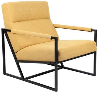 SVITA Cocktailsessel CHRIS, Loungesessel mit Armlehnen, Stoffbezug, Senfgelb