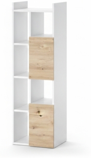 Badschrank Alf Weiß 36 x 117 cm mit 2 Schubladen Vicco