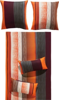 REDBEST Bettwäsche Bettwäsche, Mako-Satin, 3 teilig, Satin Streifen