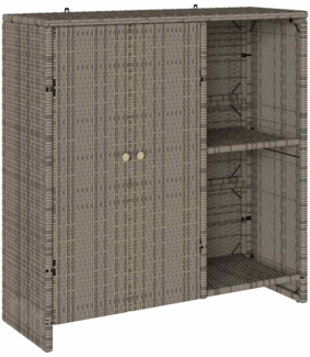 vidaXL Badschrank mit Speicher mit Tür Grau 100 x 36 x 102 cm Rattan 4103823