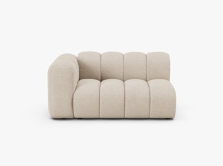 Micadoni Modulares Sofa Lupine 2-Sitzer Links Boucle Baloo Beige