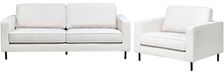 Sofa Set 4-Sitzer SAVALEN Stoff Cremeweiß
