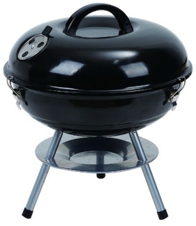 TrendLine Kugelgrill Holzkohlegrill Kohlegrill einstellbare Luftzufuhr, Schwarz, 34cm