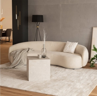 HOME DELUXE Sofa CASARA Webstoff Beige - 258 x 128 x 72 cm