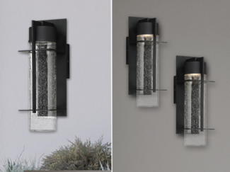 2er Set Moderne LED Außenwandleuchten aus Aluminium, Höhe 37cm