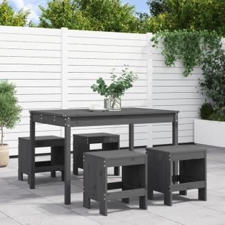 vidaXL 5-tlg. Garten-Essgruppe Grau Massivholz Kiefer 3157717