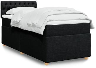 vidaXL Boxspringbett mit Matratze Schwarz 90x190 cm Stoff 3288844