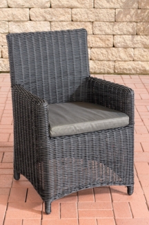 CLP Polyrattan Gartenstuhl Fontana 5mm,schwarz anthrazit