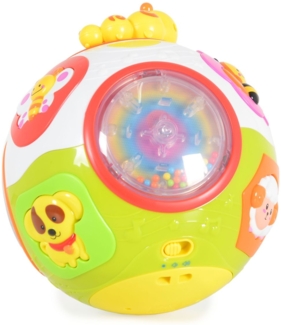 Moni Musikspielzeug Aktivitätsball 938 Geräusche Tierknöpfe Lichter ab 6 Monaten bunt