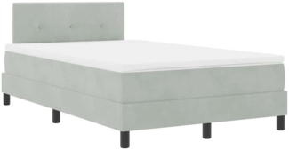 vidaXL Boxspringbett mit Matratze Hellgrau 120 x 200 cm Stoff 3339164