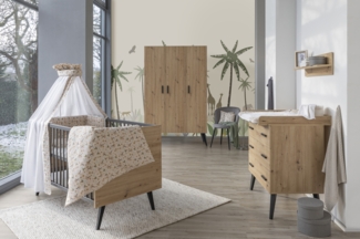 Schardt Kinderzimmer Set Morris Oak 4-teilig Schrank 3 Türen