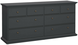 Dmora Kommode Asiagela, Mehrzweckkommode, Schlafzimmerkommode, Schrank mit Schubladen, 183x49 h87 cm, Grau