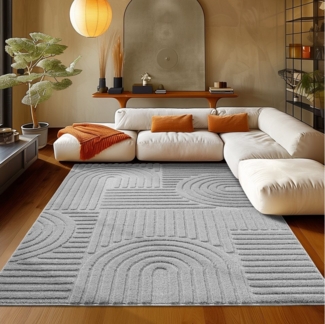 Teppium Designteppich Boho-Design, Rechteckig, Höhe: 20 mm, Teppich Wohnzimmer Boho Design 3D Optik Skandinavische Stil