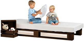 sunnypillow Palettenbett Massivholzbett 80 90 100 120 140 160 180 200 220 240 x 200 cm, 90x200 cm Palisander