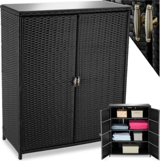 tectake Geräteschrank Gartenschrank (Rattanschrank, 1-St, 1 St) mit Aluminiumgestell