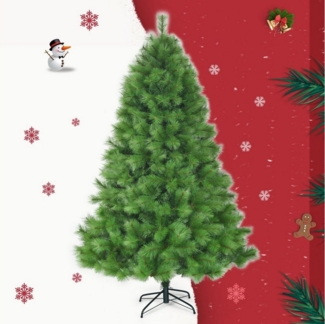 COSTWAY Künstlicher Weihnachtsbaum, 180cm mit 586 PVC Zweigen & Metallständer