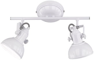 Deckenleuchte, 2-Flammig, weiß, Spots beweglich, L 36 cm