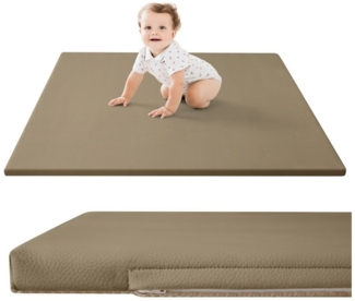 Hakuna Matte Kinderteppich für Baby aus veganem Leder 120x120x2,5cm, Höhe: 25 mm, Extra-weich, Abwischbar, Rutschfeste Rückseite