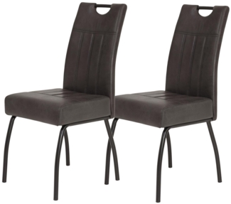 2er Set Stuhl Beate - Vintage Anthrazit