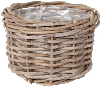 Pflanzkorb VERONA-Rund ca. D20cm Rattan Blumenkasten Blumenkorb Übertopf Korb