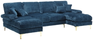 Odikalo Big-Sofa Chenille Sofa U-Form Lounge Sessel Sektionssofa Liegesitzen Mehrfarbig