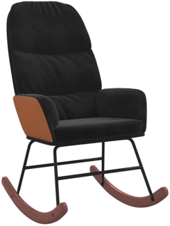 vidaXL Schaukelstuhl Schwarz Samt 4102627