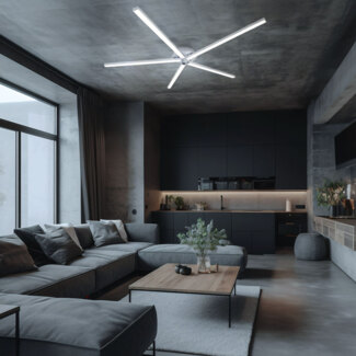 LED Deckenlampe, Aluminium, 4 Elemente schwenkbar, L 74 cm