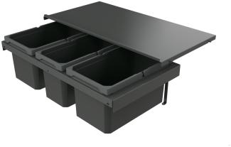 Naber 8013383 Abfallsammler Cox Stand-UP® 250 S/800-3, anthrazit, 36 (1x10/2x13) Liter / 80 cm Schrankbreite