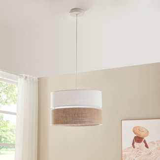 Hängeleuchte Barton Weiß/Leinenoptik [lux. pro]