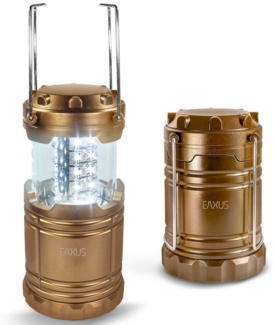 EAXUS LED Gartenleuchte 30 LED Campinglampe Batteriebetrieben mit Tragebügel, LED fest integriert, kaltweiß, Metallbügel zum Aufhängen