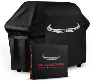 Amandi Grill-Schutzhülle BBQ Grillabdeckung wetterfest - [122 x 61 x 147 cm] (Premium Oxford-Gewebe & Klettverschluss), Schutzhülle für Gas-, Elektro- & Holzkohlegrills