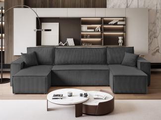 Lookway Wohnlandschaft CARLOS U CORD Gepolstertes Sofa in U-Form, Schlaffunktion