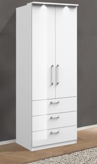 Kleiderschrank "Optima" Drehtürenschrank 80cm weiß Hochglanz 2trg