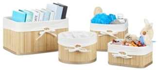 Aufbewahrungskörbe 4er Set Bambus
