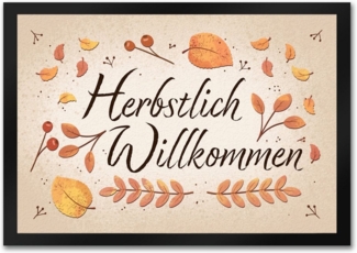 speecheese Fußmatte Herbstlich Willkommen Fußmatte in 35x50 cm mit bunten Blättern