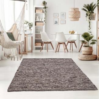 TaraCarpet Wollteppich TaraCarpet Handwebteppich Oslo, rechteckig, Höhe: 10 mm, Schurwolle Handgewebt grau multi Wohnzimmer Schlafzimmer 060x090 cm