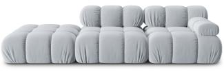 Micadoni Modulares Sofa Bellis 4-Sitzer Links Samtstoff Hellblau