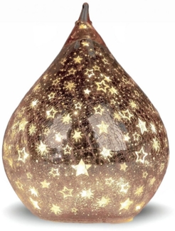 formano LED Dekolicht LED Deko Tropfen Sterne Rose-Gold 25cm + Timer 6h an/18h Weihnachten, LED fest integriert