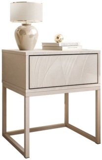 Lookway Nachttisch BLANCO Kaschmir auf Gestell – Moderner Nachtschrank fürs Schlafzimmer (1x Nachttisch), Breite: 45 cm