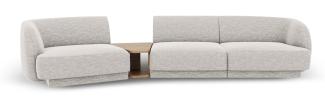 Micadoni Modulares Sofa Miley 3-Sitzer Links Chenille Hellgrau