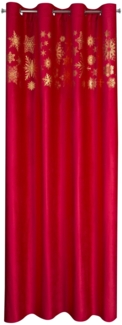 Vorhänge mit Wintermotive Velours Samtvorhänge Weihnachten CZE 140x250 cm Ösen Befestigung