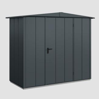 Hörmann Ecostar Metall-Gerätehaus Elegant mit Satteldach Typ 1, 108 x 238 cm , anthrazitgrau, 2,6 m²,1-flüglige Tür